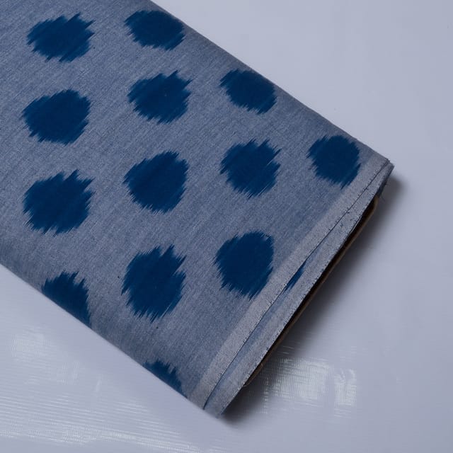 Light orange with white dot Cotton ikat fabric