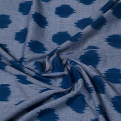 Light orange with white dot Cotton ikat fabric