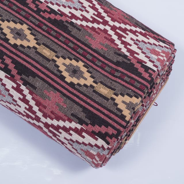 beige and cream cotton jacquard fabric