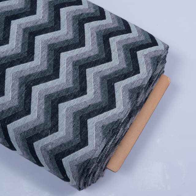 Green & Black Chevron Cotton Jacquard