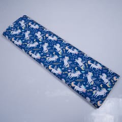 Blue Base Unicorn Cotton Print