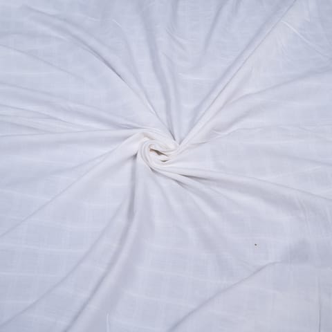 Self Leeno Cotton Check Dyeable Fabric