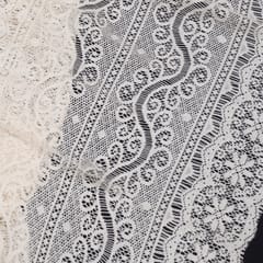 Triangle & dot stripe cotton dyeable net fabric