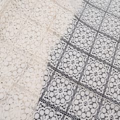 Small flower stripe cotton dyeable net fabric