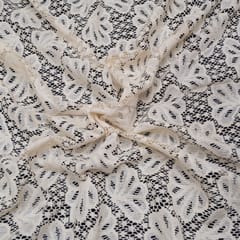 Small flower pattern cotton dyeable net fabric