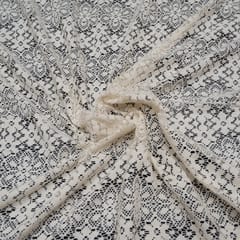Big flower cotton dyeable net fabric