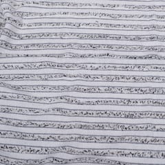 Black & White Cotton Tufting Stripe Jacquard
