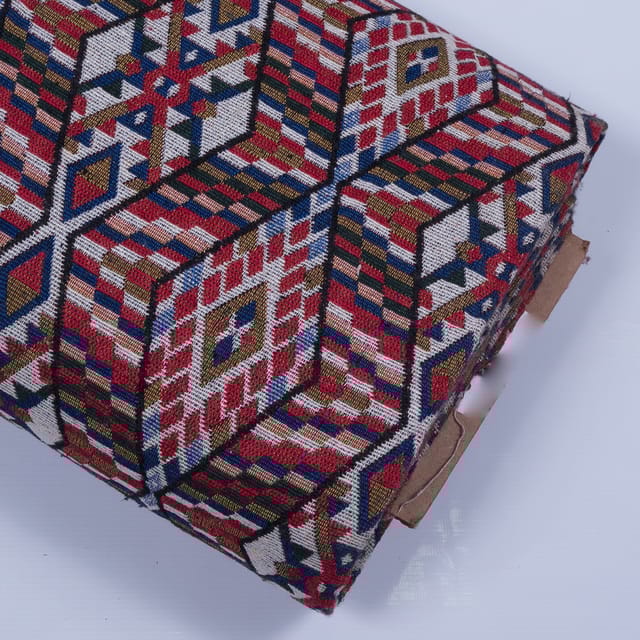 Multi Color Geometric Cotton Blend Jacquard
