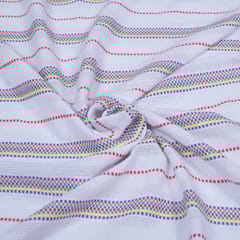 White Base Multi Color Stripe Jacquard