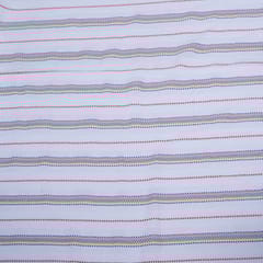 White Base Multi Color Stripe Jacquard
