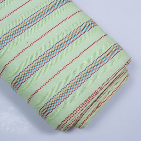 Green Base Multi Color Stripe Jacquard