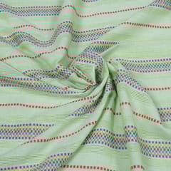 Green Base Multi Color Stripe Jacquard