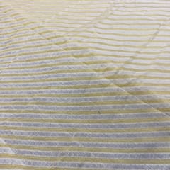 White Color Chanderi  with golden strips fabric