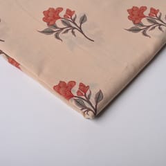 Biege Color Cotton Printed Fabric