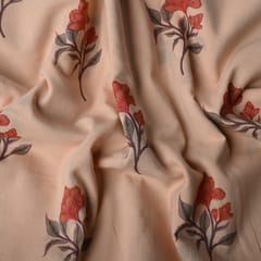 Biege Color Cotton Printed Fabric