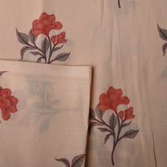 Biege Color Cotton Printed Fabric