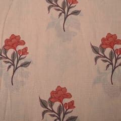 Biege Color Cotton Printed Fabric
