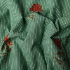 Dark Green Color Cotton Printed Fabric