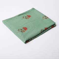 Dark Green Color Cotton Printed Fabric