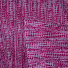 Majenta Color Pleated Satin Fabric