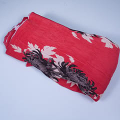 Red Color Pleated Satin Fabric