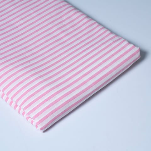 Pink Color Cotton Yarn Dyed Stripes Fabric (50Cm Piece)