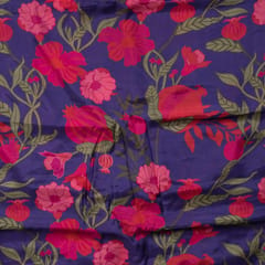 Purple Color Viscose Muslin Digital Printed Fabric (1Meter Piece)