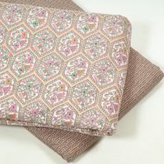 Peach Color Cotton Flex Printed Set