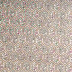 Peach Color Cotton Flex Printed Fabric