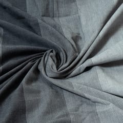Grey Color Cotton Stripes Printed Shaded Fabric
