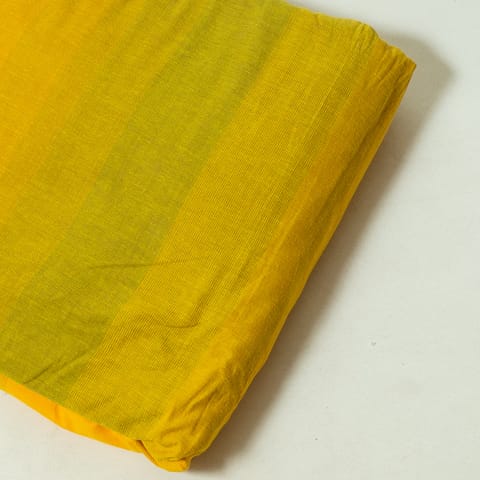 Yellow Color Cotton Stripes Printed Shaded Fabric