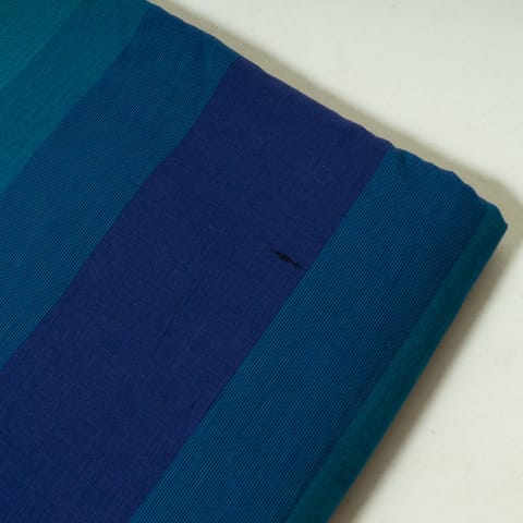 Blue Color Cotton Stripes Printed Shaded Fabric