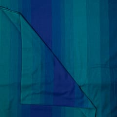 Blue Color Cotton Stripes Printed Shaded Fabric