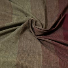 Maroon Color Cotton Stripes Printed Shaded Fabric