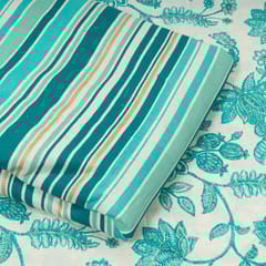 Sea Green Color Cotton Flex Printed Set