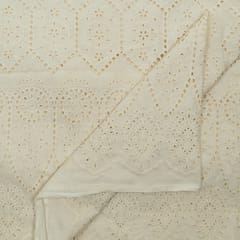 Off White Dyeable Cotton Chikan Fabric
