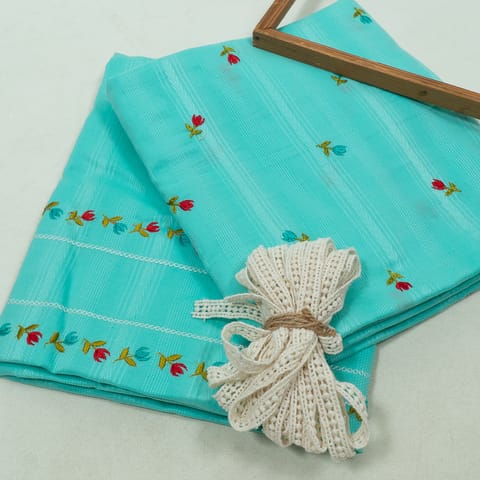 DIY Firozi Color Cotton Embroidered Set
