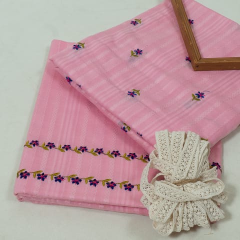 DIY Pink Color Cotton Embroidered Set