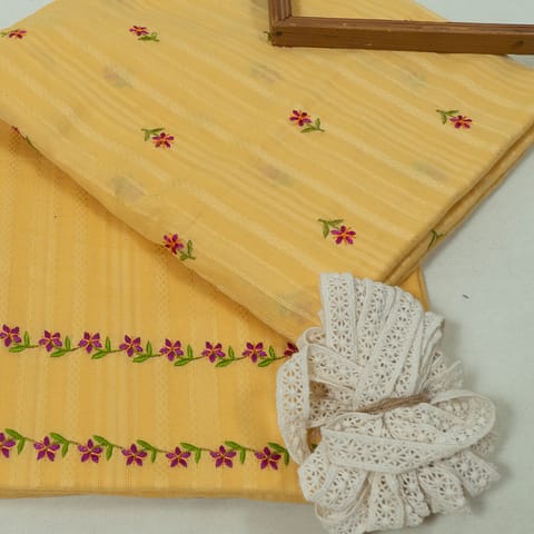 DIY Yellow Color Cotton Embroidered Set