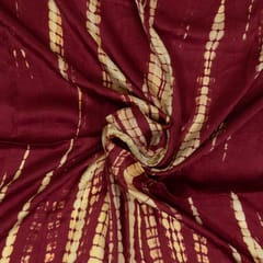 Maroon Color Modal Satin Tie and Dye Fabric