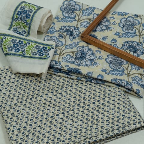 DIY Grey Color Cotton Printed Set