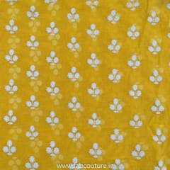 Yellow Colour Modal Chanderi Embroidered Fabric