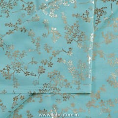 Firozi Color Georgette Foil Printed Fabric