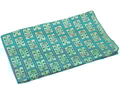 Blue With Multicolor Shades Floral Printed Rayon Capsule Foil Fabric