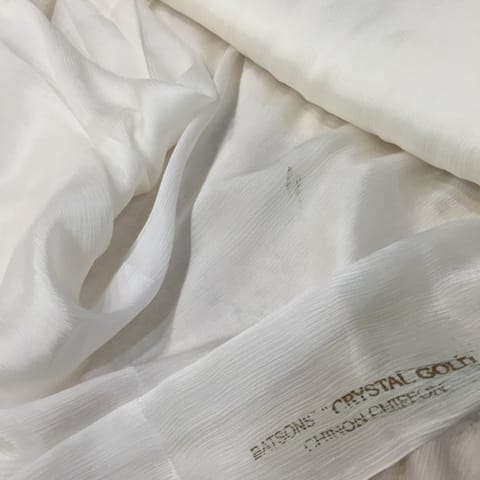 White Dyeable Chinon Chiffon Silk Pure