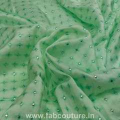 Sea Green Color Upada Heat Set fabric