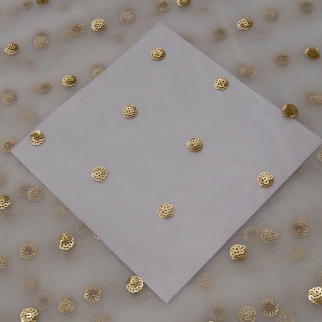 Net Sequins Embroidered Fabric