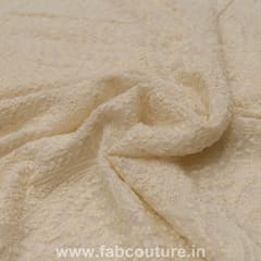 Off White Georgette Chikan (80 CM Cut Piece)