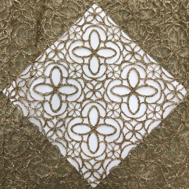 Net Zari Embroidered Fabric