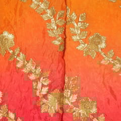 Shaded Viscose Chiffon Embroidered Fabric